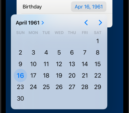 SwiftUI DatePicker compact style after tapping SwiftUI DatePicker compact style after tapping