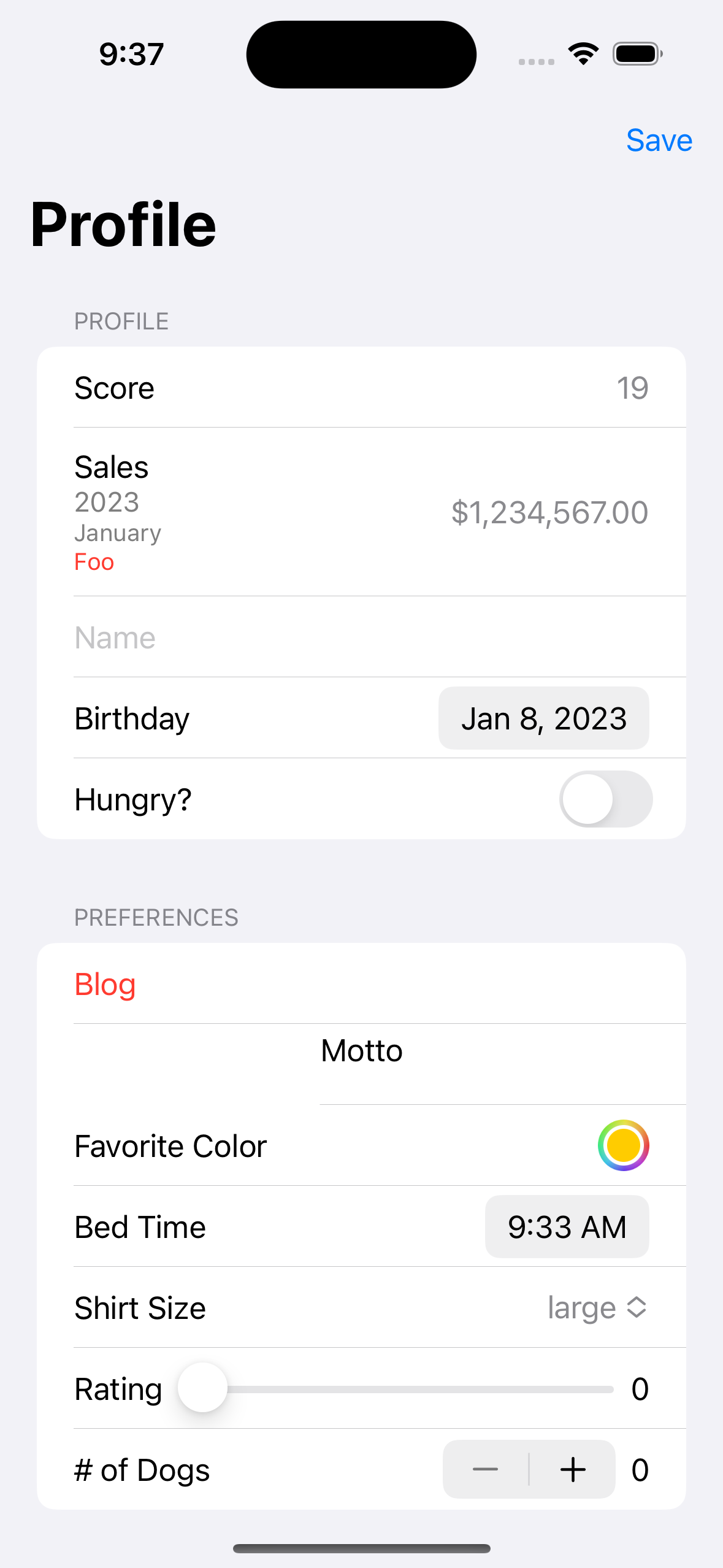 SwiftUI Form SwiftUI Form
