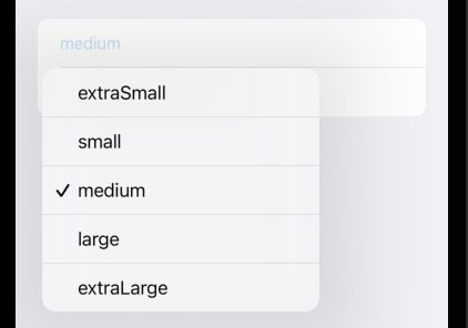 SwiftUI Picker menu after clicking SwiftUI Picker