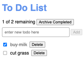 Alpine todo list