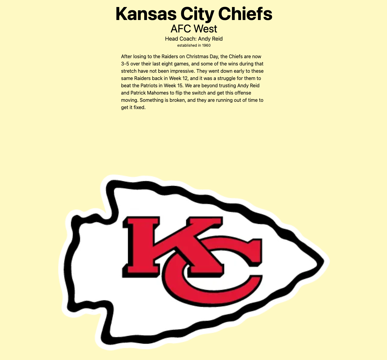 Astro content collections NFL detail