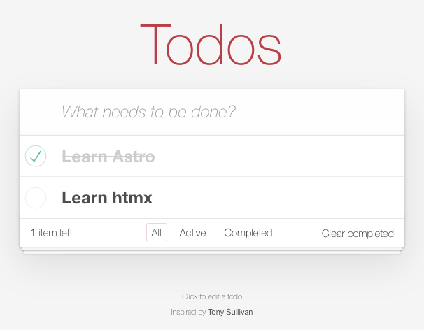 Astro HTMX Todo app