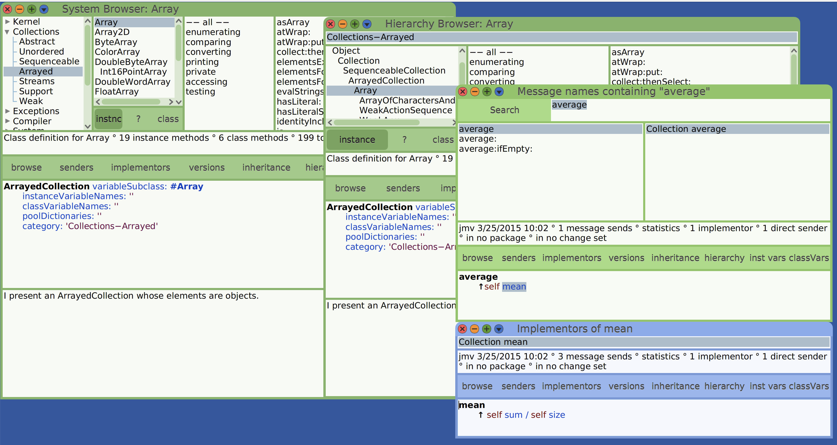 Cuis Smalltalk Array average