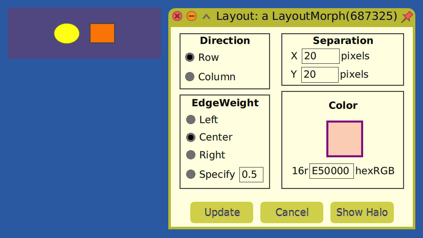 Cuis Morphic Layout dialog