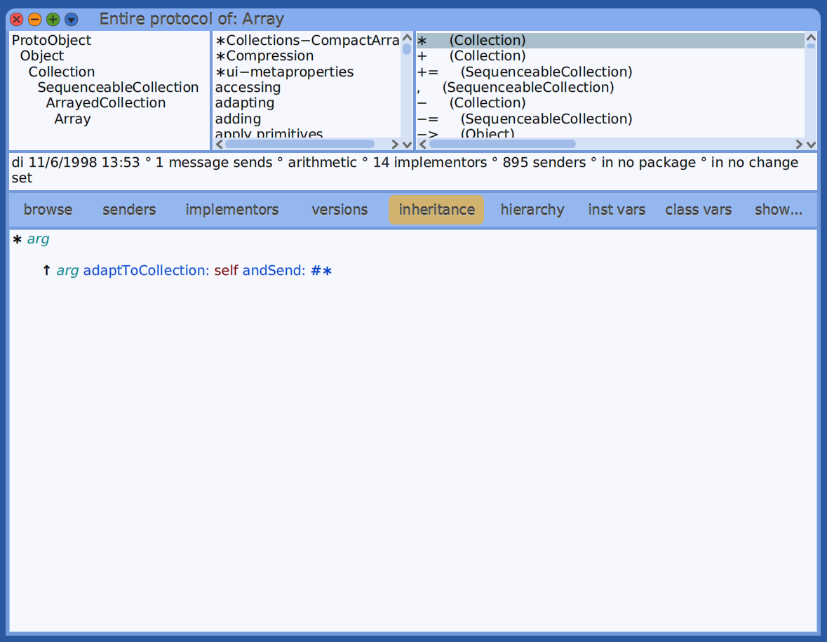Cuis Smalltalk Protocol window