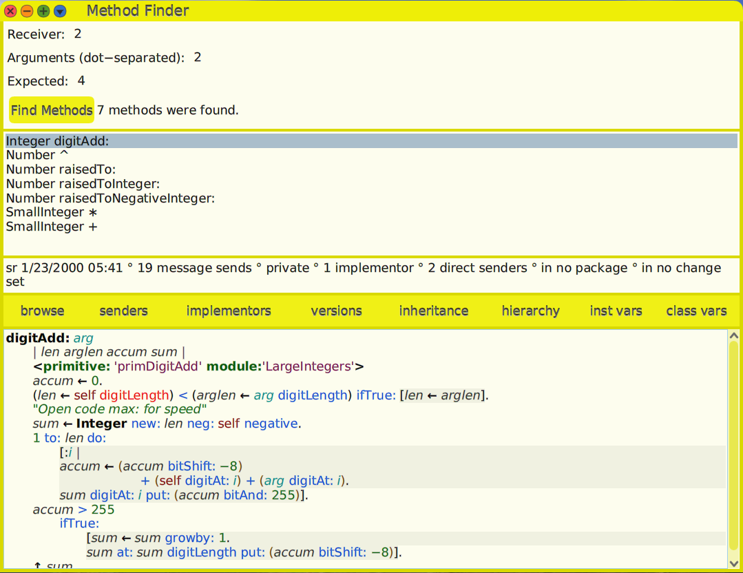 Cuis Smalltalk Method Finder