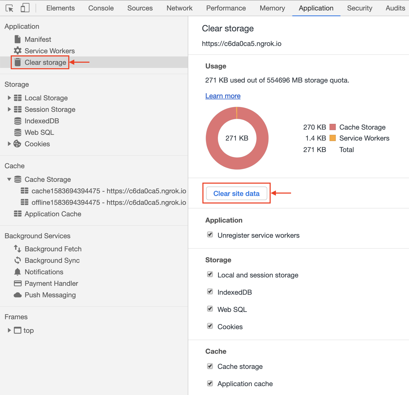 Clearing storage in Chrome DevTools Clearing storage in Chrome DevTools