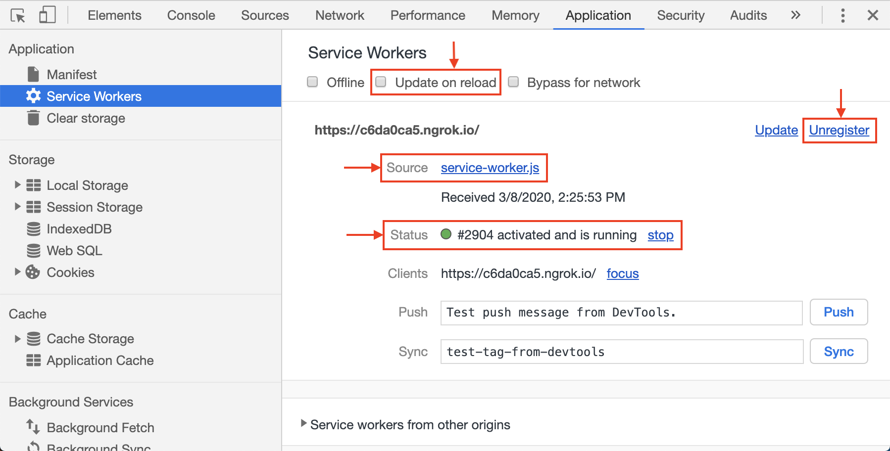 Service Workers in Chrome DevTools Service Workers in Chrome DevTools