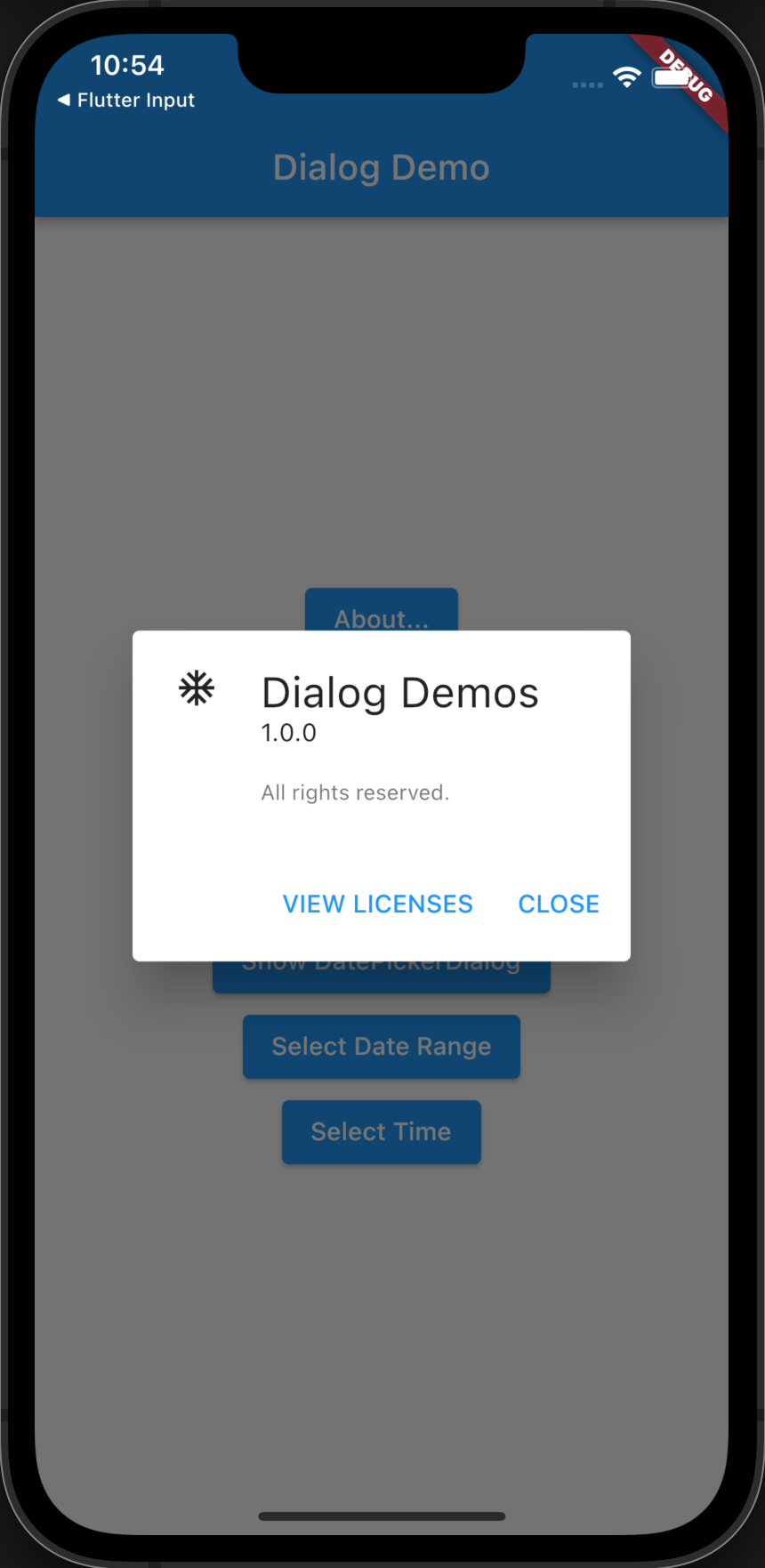 Flutter About Dialog