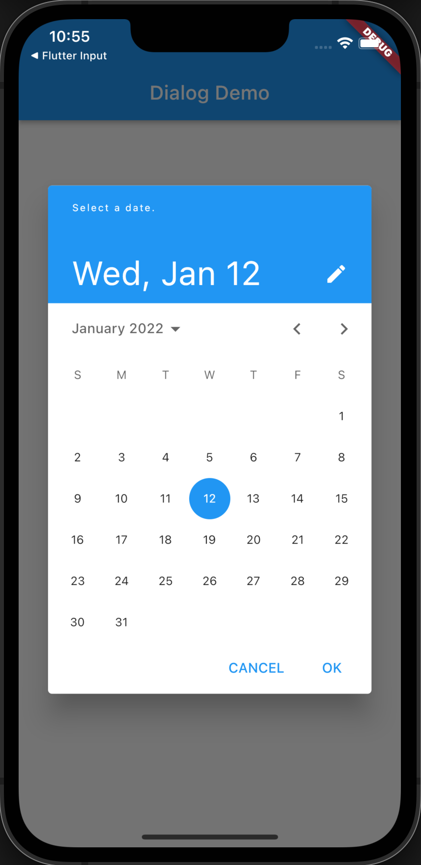 Flutter Date Picker Dialog