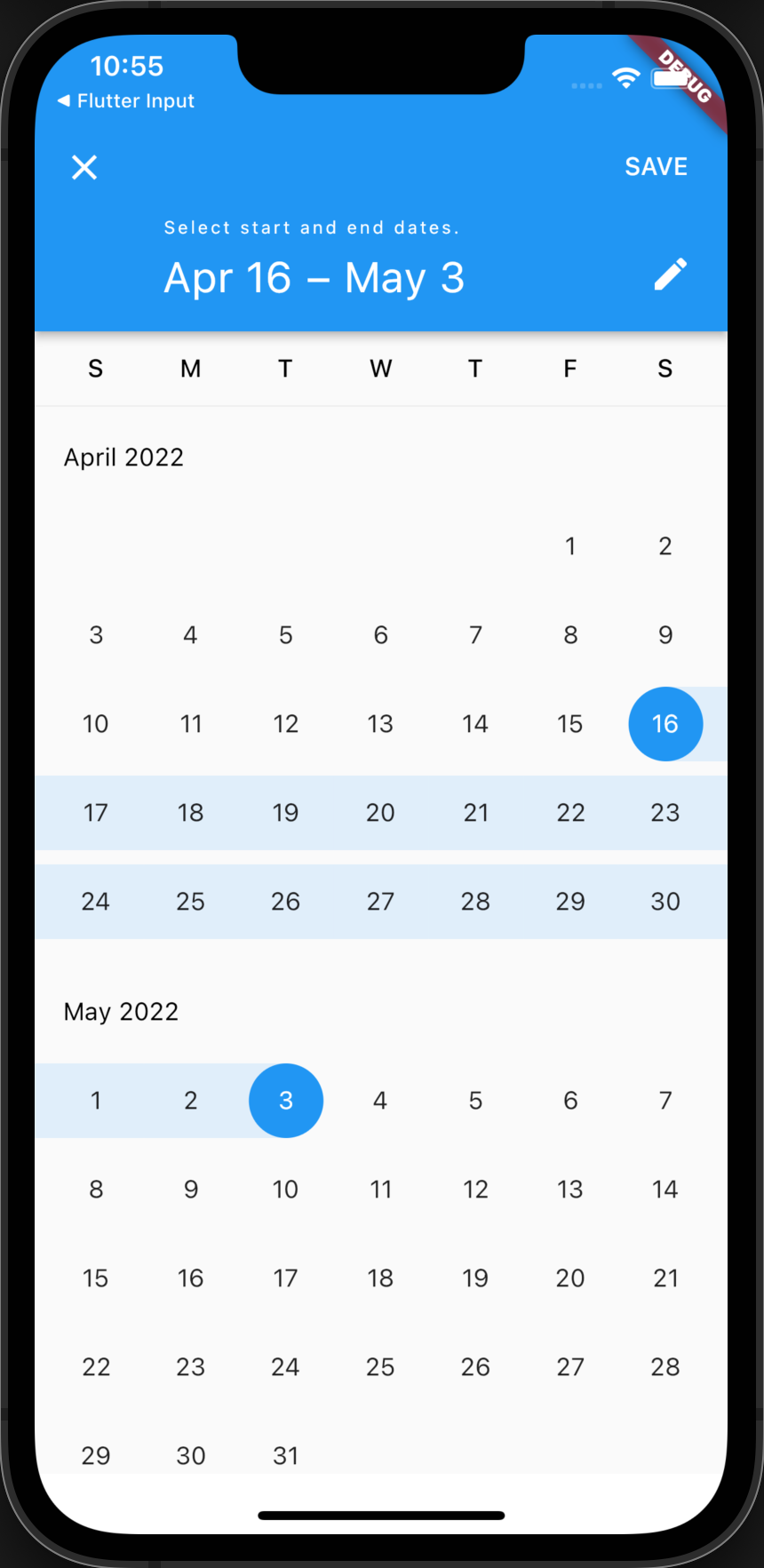 Flutter Date Range Dialog