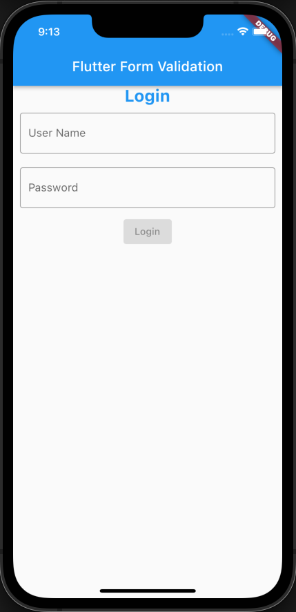 Flutter Form Validation initial