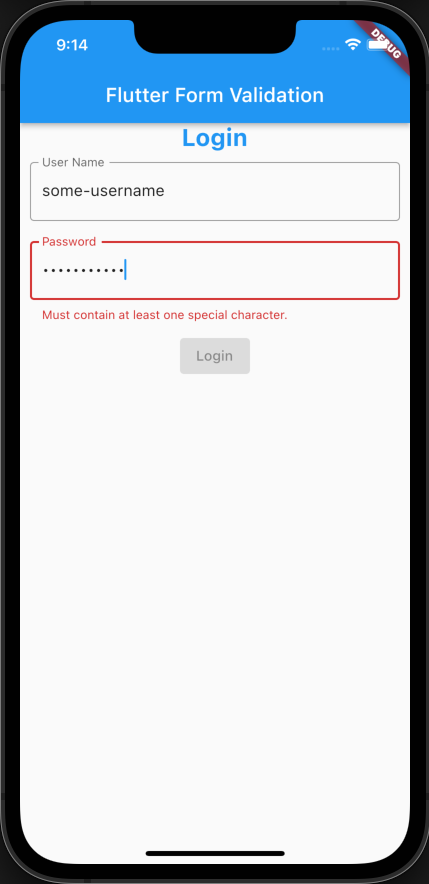 Flutter Form Validation with data