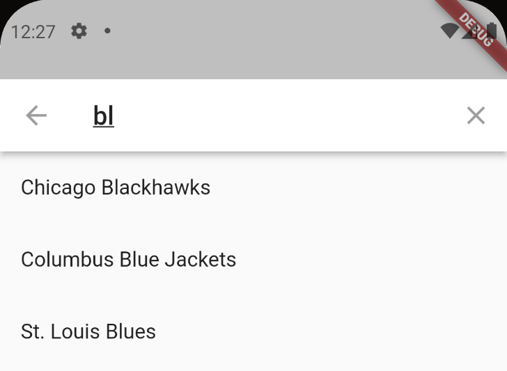 Flutter showSearch #1 Flutter showSearch #1