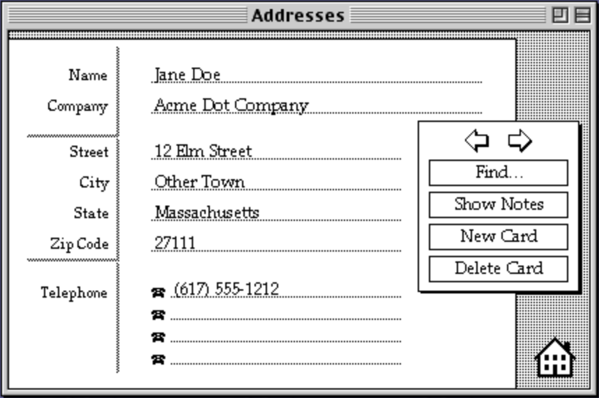 HyperCard Addresses stack