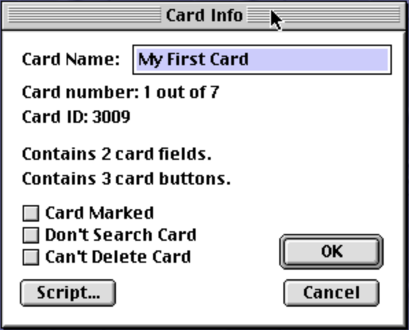 HyperCard Card Info