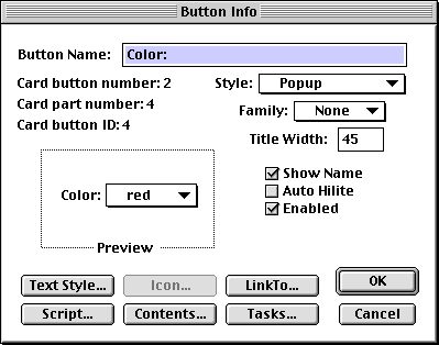 HyperCard color popup Button Info