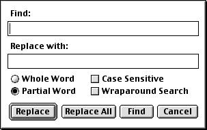 HyperCard Replace dialog