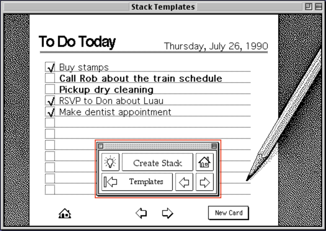HyperCard Todo List template