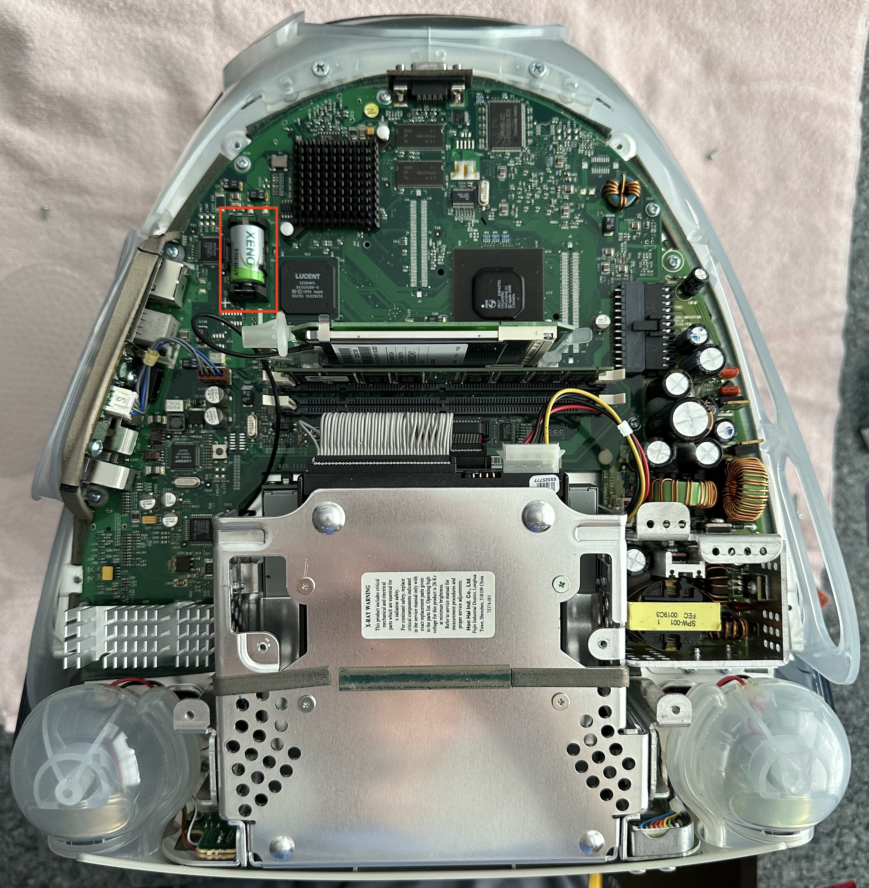 iMac G3 EMI shield removed