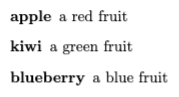 LaTeX description list