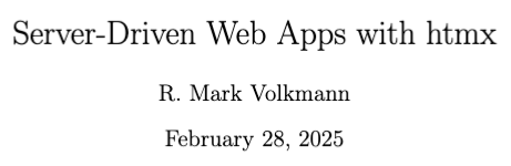 LaTeX maketitle output