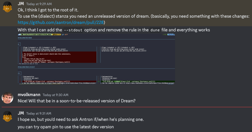 OCaml Dream info