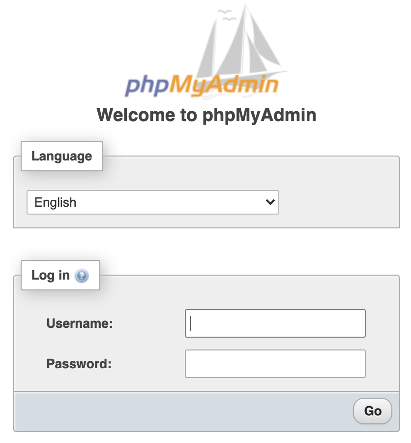 phpMyAdmin login