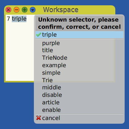 Unknown Selector popup