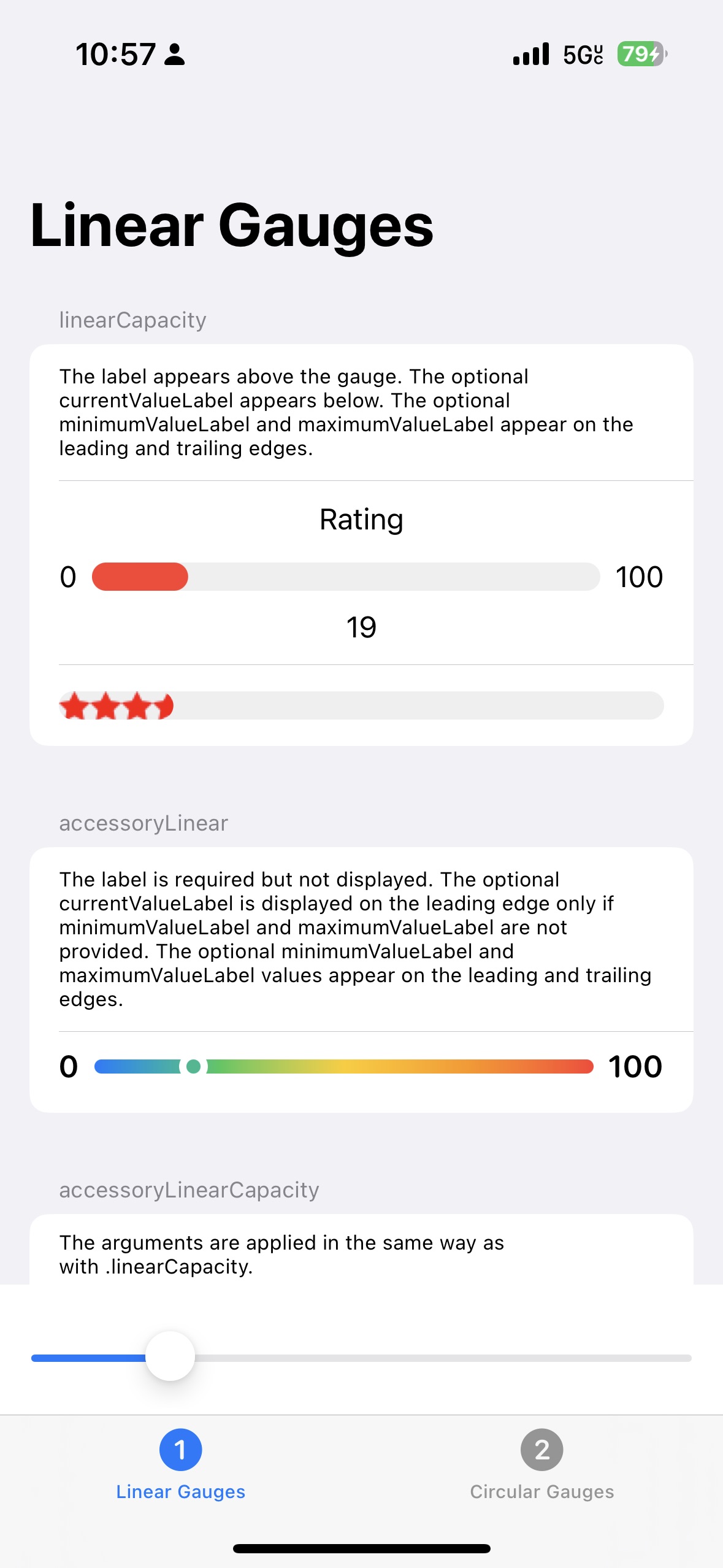 SwiftUI Linear Gauges