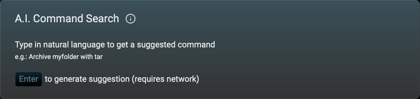 Warp AI Command Search Warp AI Command Search