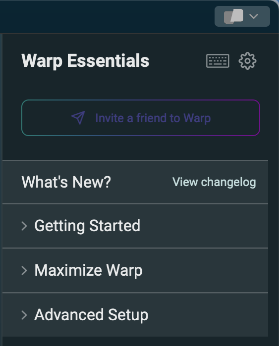 Warp Essentials panel