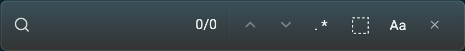 Warp find dialog Warp find dialog