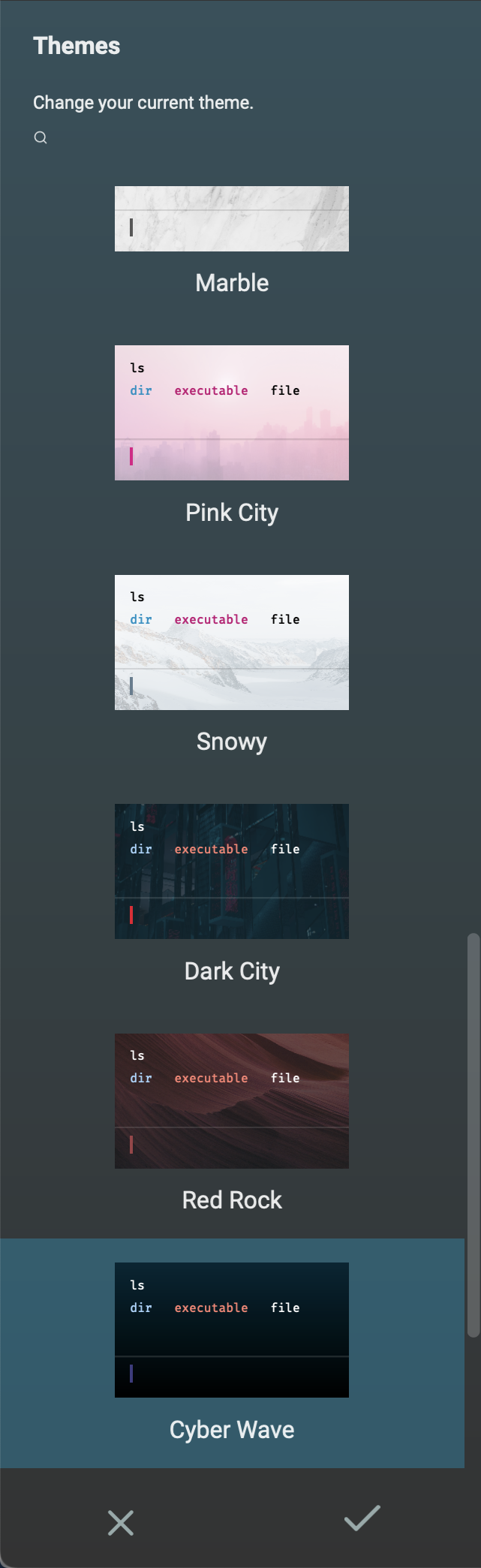Warp Theme Picker Warp Theme Picker