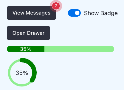 Web Awesome progress bar and ring