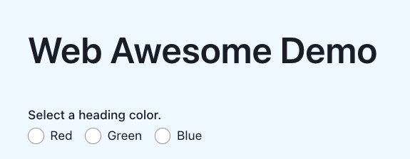 Web Awesome radio group