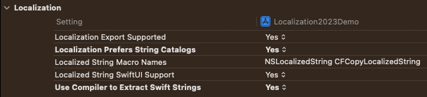 Xcode Build Settings for Localization Xcode Build Settings for Localization